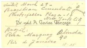 A. Gaviao Gonzaga business card