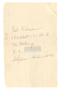 Address of Paul Robeson