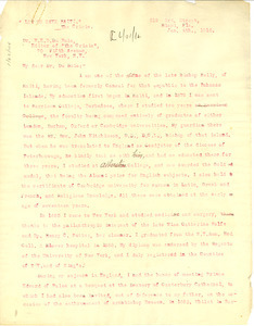 Letter from Alonzo Holly to W. E. B. Du Bois