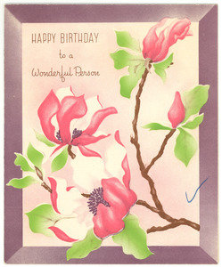 Birthday card from James Randall to W. E. B. Du Bois