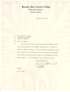 Letter from R. B. Atwood to Rayford W. Logan