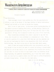 Letter from George B. Murphy to W. E. B. Du Bois