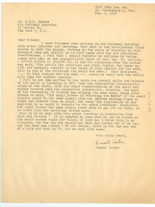 Letter from Emmett Carter to W. E. B. Du Bois