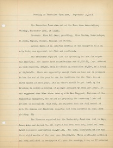 Meeting minutes of the Executive Committee of the Institute for Crippled and Disabled Men