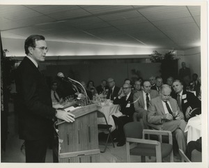 Vice president George Bush speaking at an ICD conference