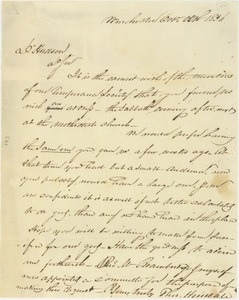 Letter from Theodore Hirisoner to Erasmus Darwin Hudson