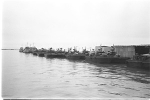 Flotilla of PBR's boats anchored at the Nha Be base on the Saigon River.