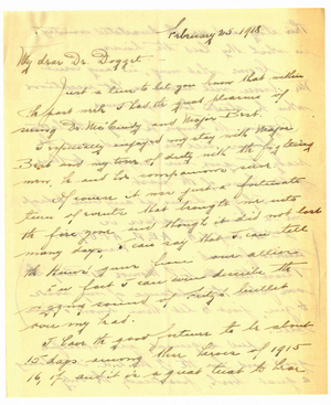 Letter from Albert A. Marquardt to Laurence L. Doggett (February 25, 1918)