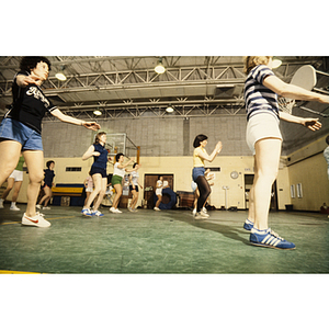 Women stretching in a gym