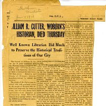 William R. Cutter Woburn's Historian Died Thursday