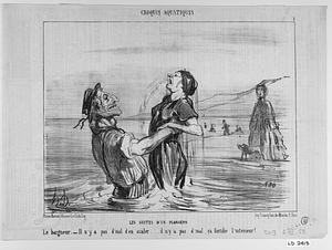 Les SUITES D'UN PLONGEON. Le Baigneur. - Il n'y a pas d'mal d'en avaler... il n'y a pas d'mal, ça fortifie l'intérieur!