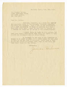 Letter from Jessica Henderson to Forrest Bailey, November 6, 1927