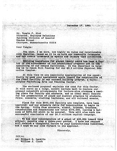 Springfield College proposal for funding to the Spalding corporation (December 17, 1982)