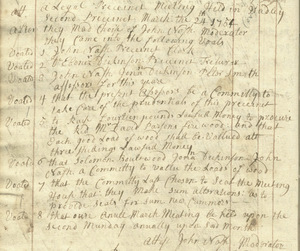 Record of Town Meeting, March 24, 1755
