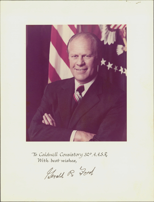 Signed photographic portrait of President Gerald R. Ford, 1974 August 27