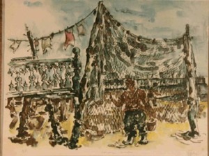 "Fishermen, Provincetown" Chaim Gross (1904-1991)