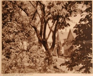 "Trees in Front of Methodist Church" Lois Boutemain Marston