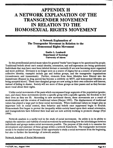 Appendix H: A Network Explanation of the Transgender Movement in Relation to the Homosexual Rights Movement