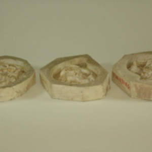 Three rubber "twinning" molds, 1945-2007