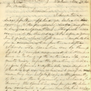 A. L. Peirson letter to W. T. G. Morton, 1847