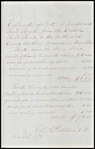 Estimated costs of a railroad in Hamilton to the Methodist Campground, 1870
