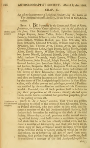 1807 Chap. 0101. An act to incorporate a Religious Society, by the name of The Antipoedobaptist Society, in the town of New-Gloucester.