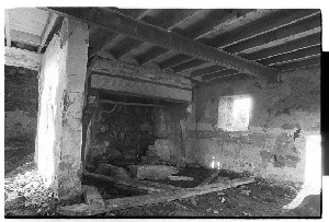 Old House at Cooneen, Roslea, Co. Fermanagh, known as the house of the "Cooneen Ghost," where a Murphy family was plagued by a poltergeist earlier last century. It reputedly went to America. This ghost is the subject of plays and stories. Various shots inside and outside