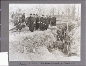 Science Building (subsequently Devlin Hall) - First shovel of concrete for foundations