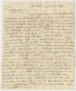 Benjamin Silliman letter to Edward Hitchcock, 1827 June 1
