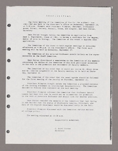 Amherst College faculty meeting minutes and Committe of Six meeting minutes 1961/1962