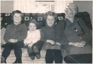 Grandmother Sarah Flaherty + her 3 granddaughters