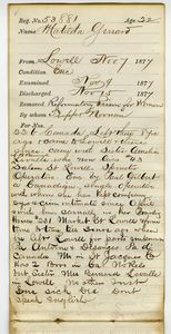 Tewksbury Almshouse Intake Record: Gerrard, Matilda - Digital Commonwealth