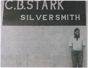 My sister-in-law C. B. Stark in front of her first shop