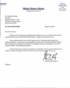 Letter from former Senator Kerry