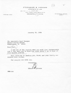 Letter from Edward M. Brooke to Paul Tsongas