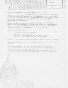 Legislative Alert: Tuesday, September 15, 1981