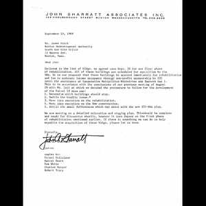 Letter to James Falck from John A. Sharratt.