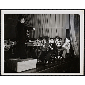 Henry Bernard conducts the Boys' Clubs of Boston orchestra