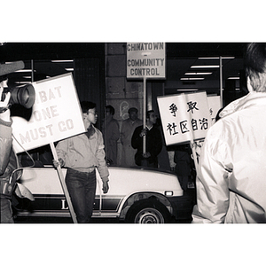 Concerned citizens participate in a demonstration against the infamous Combat Zone, the red-light district in Boston