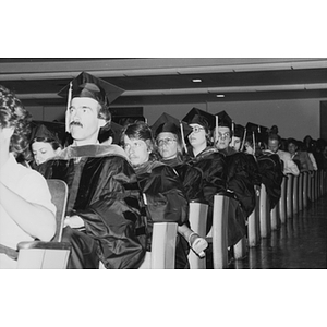 Rows of students at the School of Law commencement