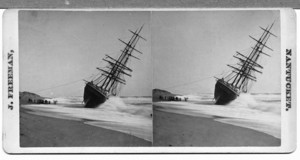 Wreck of the William F. Marshall near shore, Nantucket, Mass., March 9, 1877