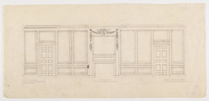 Drawing room elevation with fireplace, 1/2 inch scale, residence of F. K. Sturgis, "Faxon Lodge", Newport, R.I.