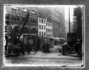 Work on sec.7 in Court Street, looking easterly from Pemberton Square, Boston, Mass.