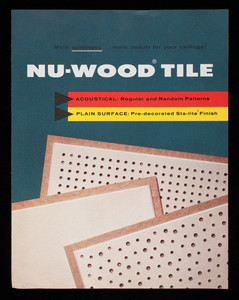 Nu-Wood Tile, more quietness more beauty for your ceilings! Wood Conversion Company, Saint Paul, Minnesota