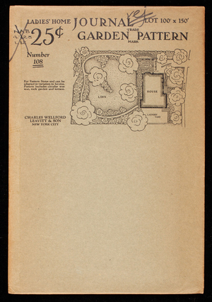 Ladies' home journal garden pattern, number 108, lot 100' x 150', designed for eastern states, Charles Wellford Leavitt & Son, New York, New York, Ladies' Home Journal, Philadelphia, Pennsylvania