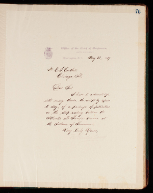 Thomas Lincoln Casey Letterbook (1888-1895), Thomas Lincoln Casey to E. L. Corthell, May 31, 1889