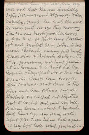 Thomas Lincoln Casey Notebook, February 1890-May 1891, 84, and said Em's eye was doing very well