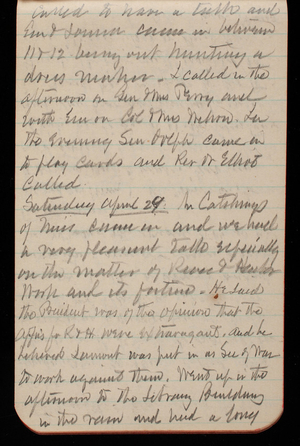 Thomas Lincoln Casey Notebook, February 1893-May 1893, 86, called to have a talk and