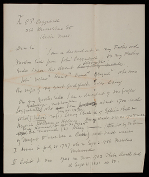 Thomas Lincoln Casey to Robert C. P. Coggeshall, undated [February 1886], draft