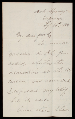 John H. Eliott to Thoms Lincoln Casey, September 14, 1888